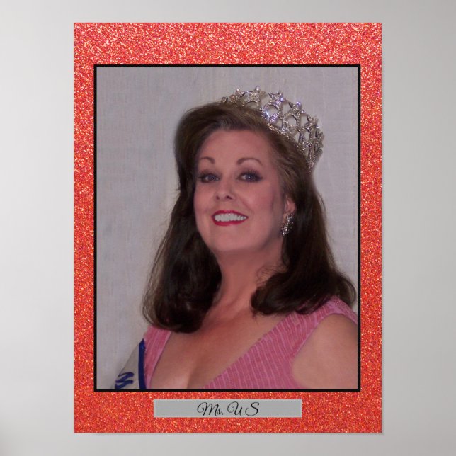 Miss America Glitzer Personal Portrait Poster (Vorne)
