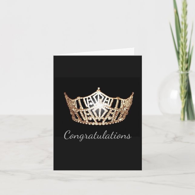 Miss America Gold Crown Grußkarte Glückwunsch Karte (Vorderseite)