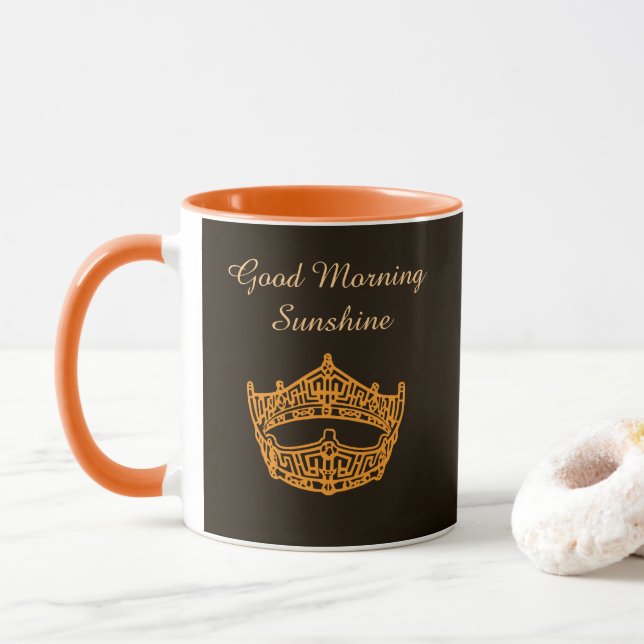 Miss America Good Morning Sunshine Crown Mug Tasse (Mit Donut)