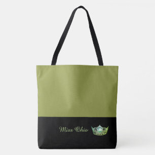 Miss America Green Crown Tote Bag LRGE Olive