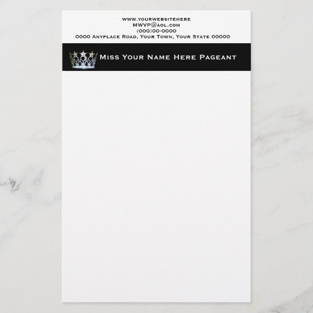 Miss America im Stil Custom Letterhead Briefpapier (Vorderseite)
