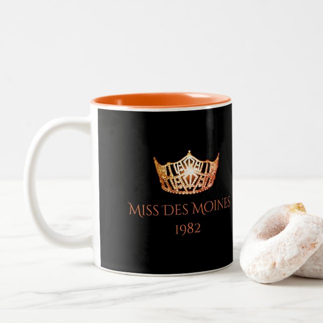 Miss America Individuelle Name Orange Crown Tasse (Mit Donut)