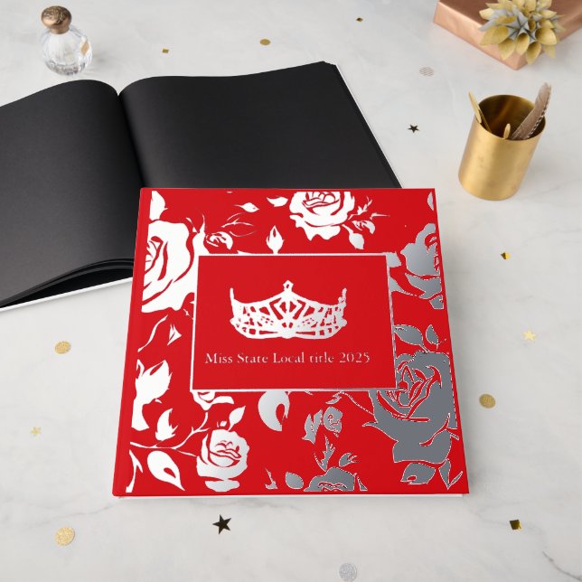 Miss America like Crown Foil Roses Scrapbook Fo Gästebuch (Vorderseite Offen)