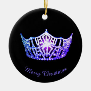 Miss America Miami Crown Round Ornament