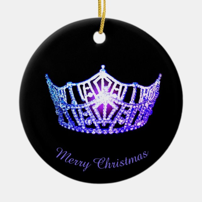 Miss America Miami Crown Round Ornament (Vorne)