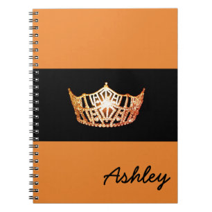 Miss America Orange Crown Notebook-Individuelle Na Notizblock