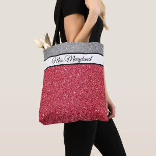 Miss America Pageant Imitate Glitzer Tote Bag