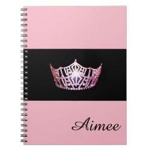 Miss America Pink Crown Notebook - Individuelle Na Notizblock