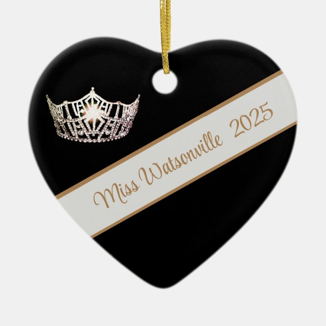 Miss America Silberkrone und Schärpe Ornament (Vorne)