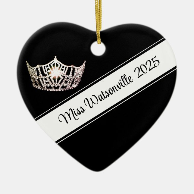 Miss America Silberkrone und Schärpe Ornament (Vorne)