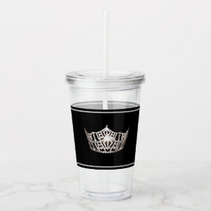 Miss America Silver Crown Acrylic Tumbler Acryltrinkbecher