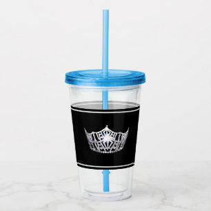 Miss America Silver Crown Acrylic Tumbler Acryltrinkbecher