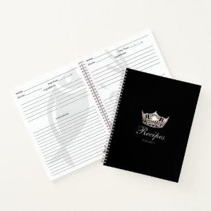 Miss America Silver Crown Custom Rezept Notebook Notizbuch