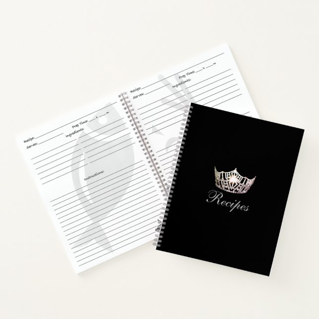 Miss America Silver Crown Custom Rezept Notebook Notizbuch (Innenseite)