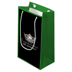 Miss America Silver Crown Green Geschenktasche kle Kleine Geschenktüte