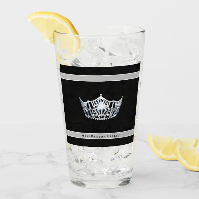 Miss America Silver Crown & Individuelle Name Glas (Vorderseite Ice)