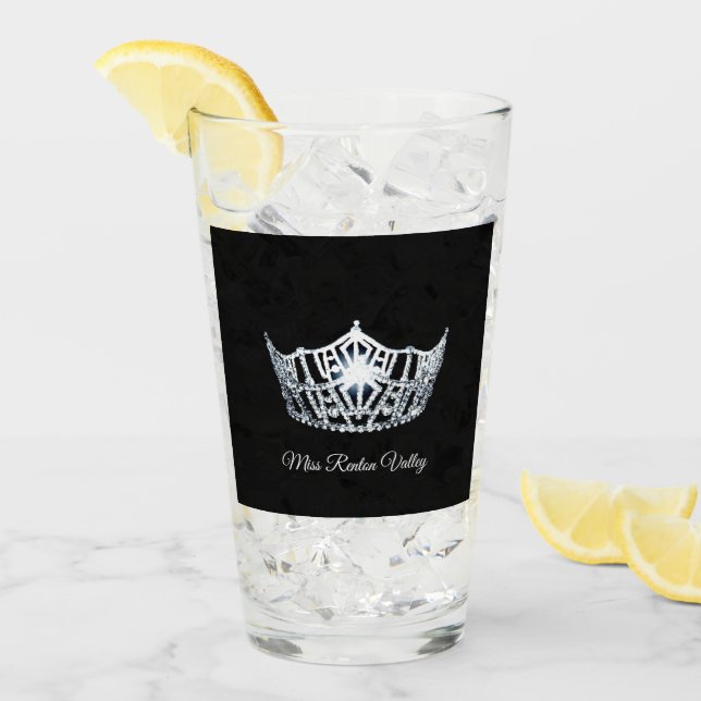 Miss America Silver Crown & Individuelle Name Glas (Vorderseite Ice)
