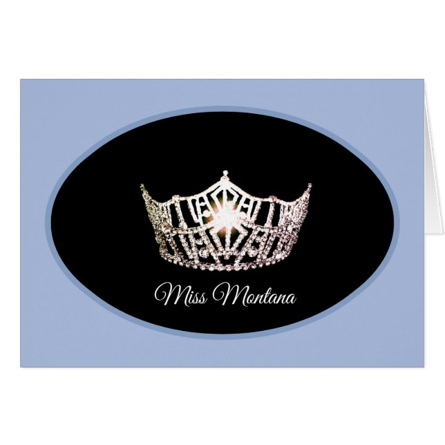 Miss America Silver Crown Note Card - Blau (Vorderseite (Horizontal))