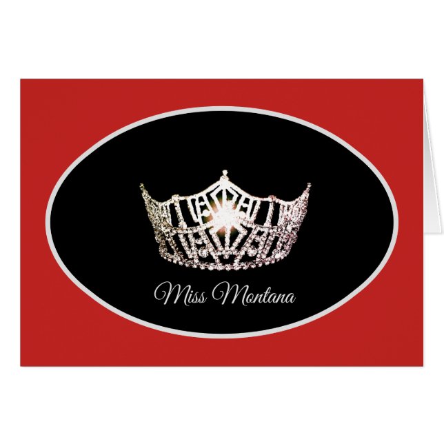 Miss America Silver Crown Note Card Red (Vorderseite (Horizontal))