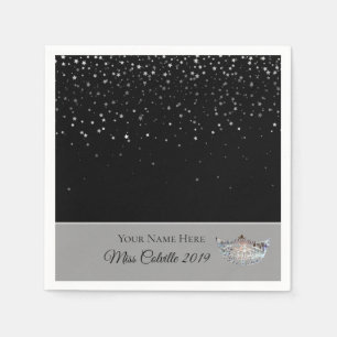 Miss America Silver Crown Paper Napkins Serviette