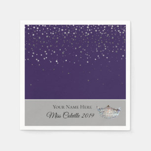 Miss America Silver Crown Paper Napkins Serviette