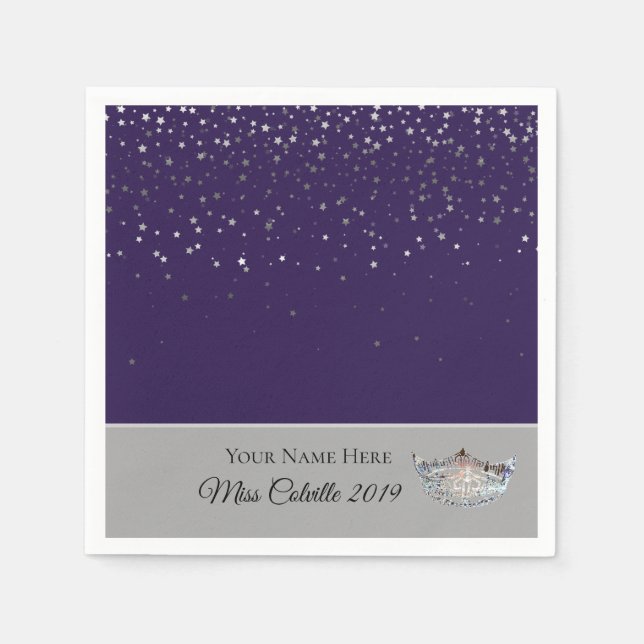 Miss America Silver Crown Paper Napkins Serviette (Vorderseite)