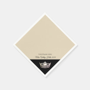 Miss America Silver Crown Paper Napkins Serviette