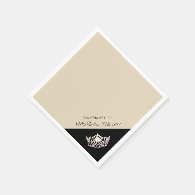 Miss America Silver Crown Paper Napkins Serviette (Ecke)