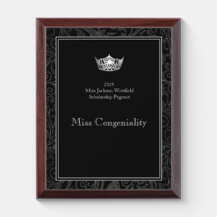 Miss America Silver Crown Plaque Awardplakette