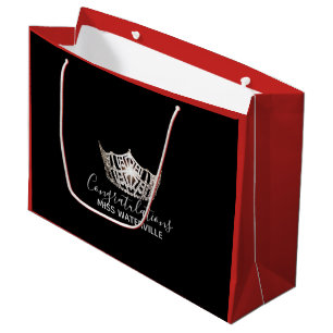 Miss America Silver Crown Red Geschenktasche Groß Große Geschenktüte