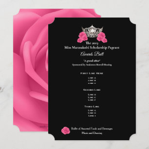 Miss America Silver Crown Rose Awards Ball-Program Einladung