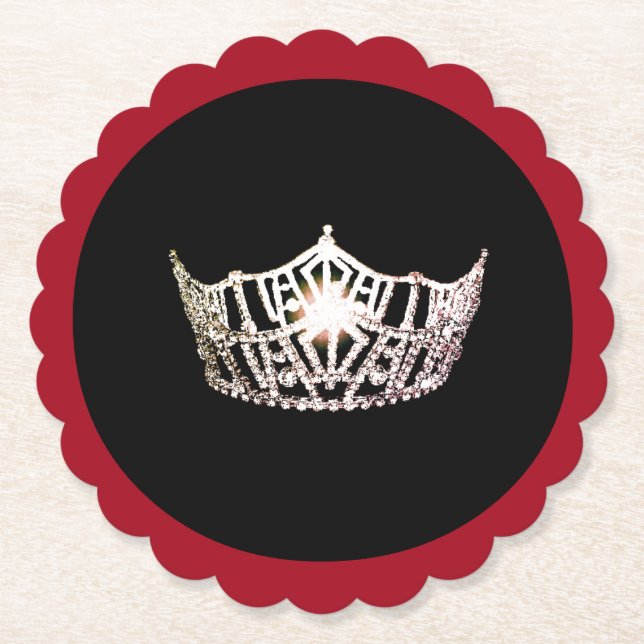 Miss America Silver Crown Sclpd Paper Untersetzer (Vorderseite)