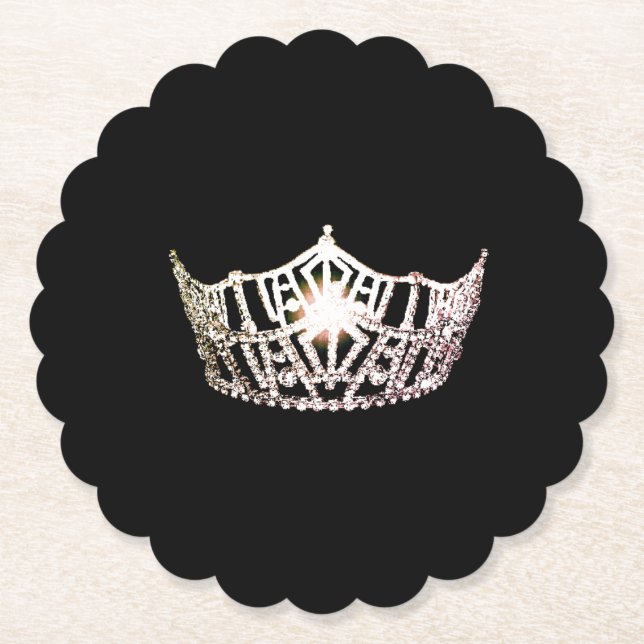 Miss America Silver Crown Sclpd Paper Untersetzer (Vorderseite)