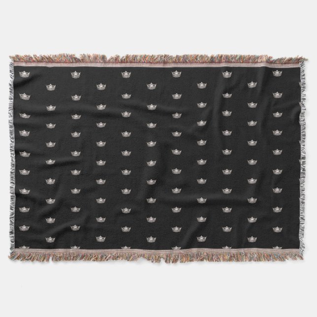 Miss America Silver Crown Throw Blanket Decke (Vorderseite)
