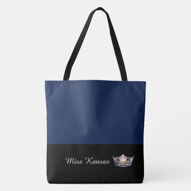 Miss America Silver Crown Tote Bag Große Marine (Vorderseite)