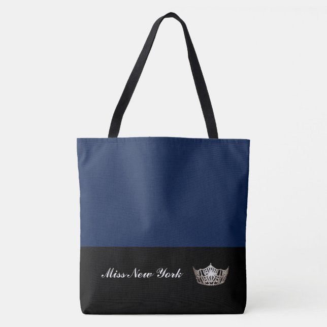 Miss America Silver Crown Tote Bag Große Marine (Vorderseite)