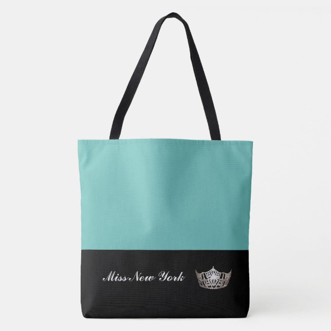 Miss America Silver Crown Tote Bag Large Aqua (Vorderseite)