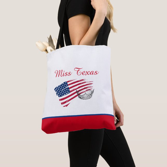 Miss America Silver Crown Tote Bag-Medium US Flag (Von Nahem)