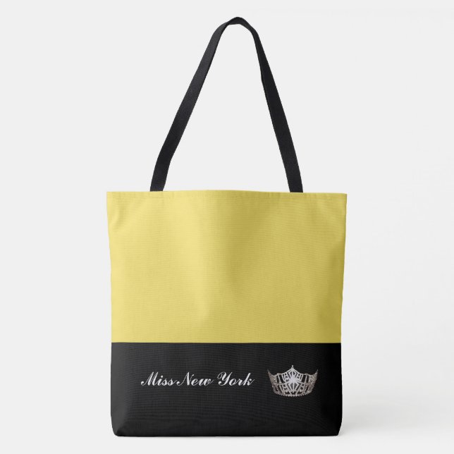 Miss America Silver Crown Tote Beutel Groß Gelb (Vorderseite)