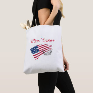 Miss America Silver Crown Tote Beutel Große US-Fla