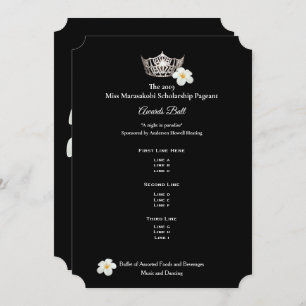 Miss America Silver Crwn Plumeria Awards Ball Prog Einladung