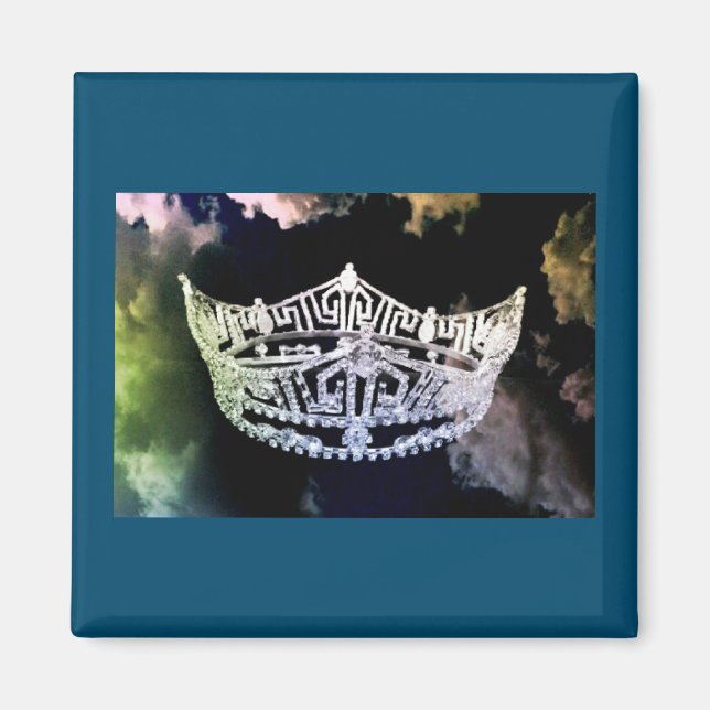 Miss America Stil Crown Magnate farbige Wolken Magnet (Vorne)