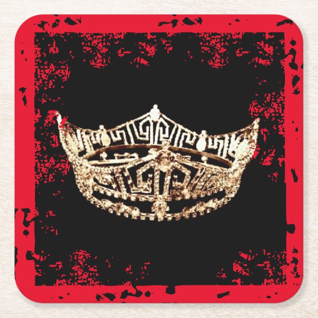 Miss America Stil Crown Scruffed Untersetzer (Vorderseite)