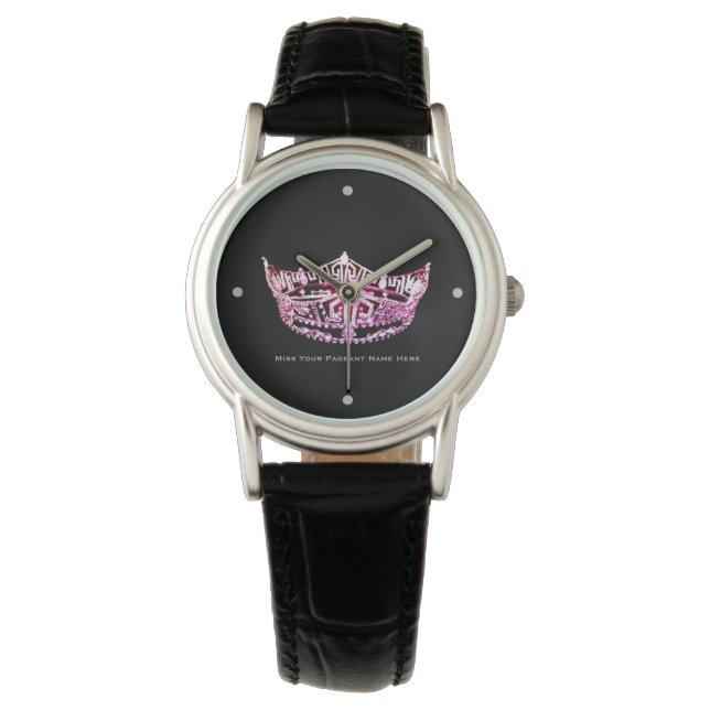 Miss America Stil Custom Crown Zwei-Tone-Uhr Armbanduhr (Vorderseite)