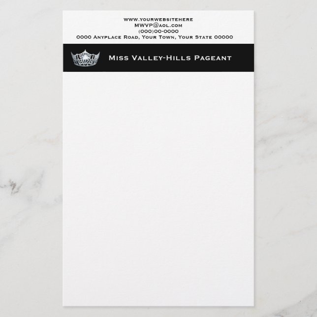 Miss America Stil Custom Letterhead Briefpapier (Vorderseite)