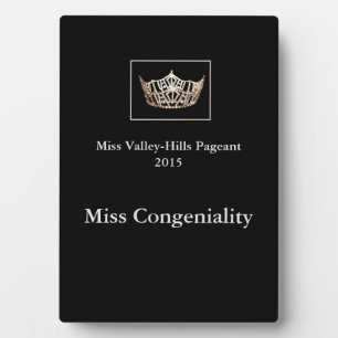 Miss America Stil Custom Miss Congeniality Plakett Fotoplatte