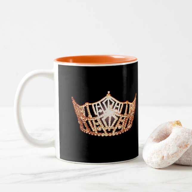 Miss America Stil Orange Crown Tasse (Mit Donut)
