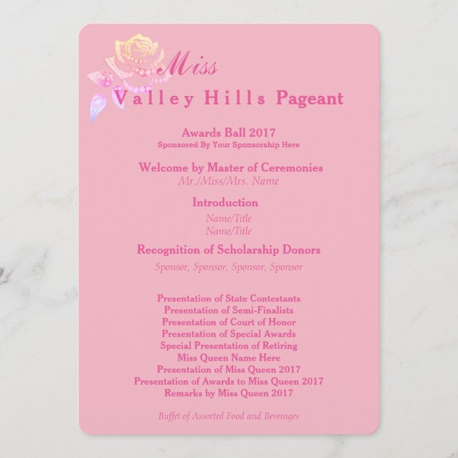 Miss America Style Awards Ball Programs Programm (Vorderseite)