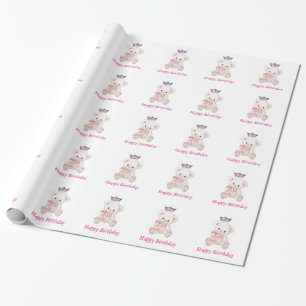 Miss America style Bear Crop Papier Geschenkpapier