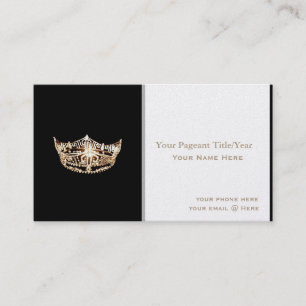 Miss America style Crown Custom Business Cards Visitenkarte